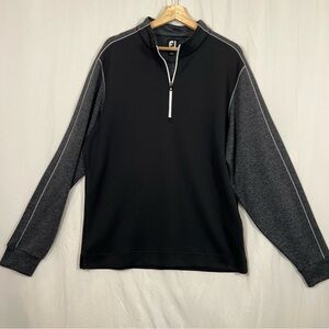 FJ Titleist Men's Black and Gray Quarter-Zip Pull-Over Golf, Activewear Sz L